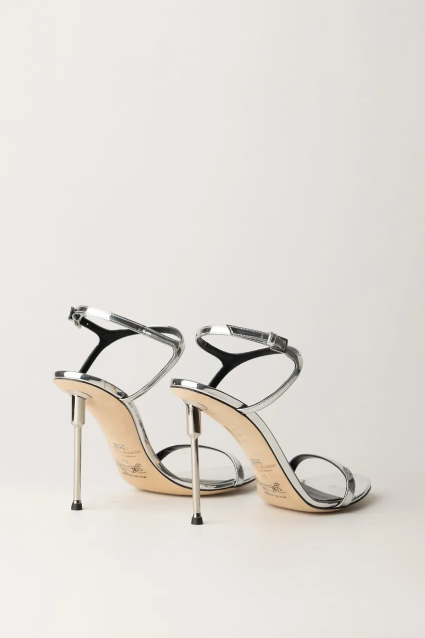 Sandali in pelle metallizzata Argento