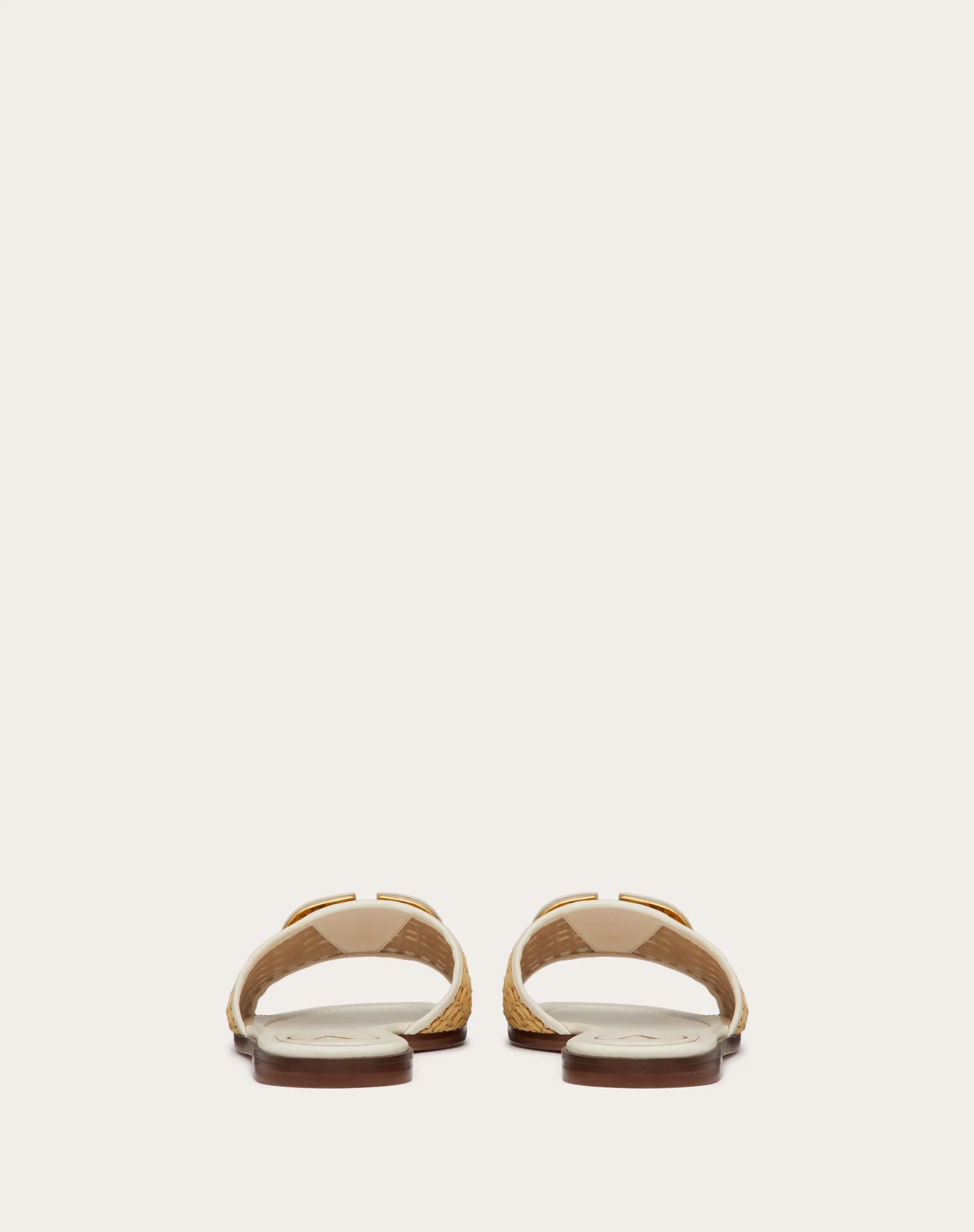 SANDALO SLIDE VLOGO SIGNATURE IN RAFIA INTRECCIATA