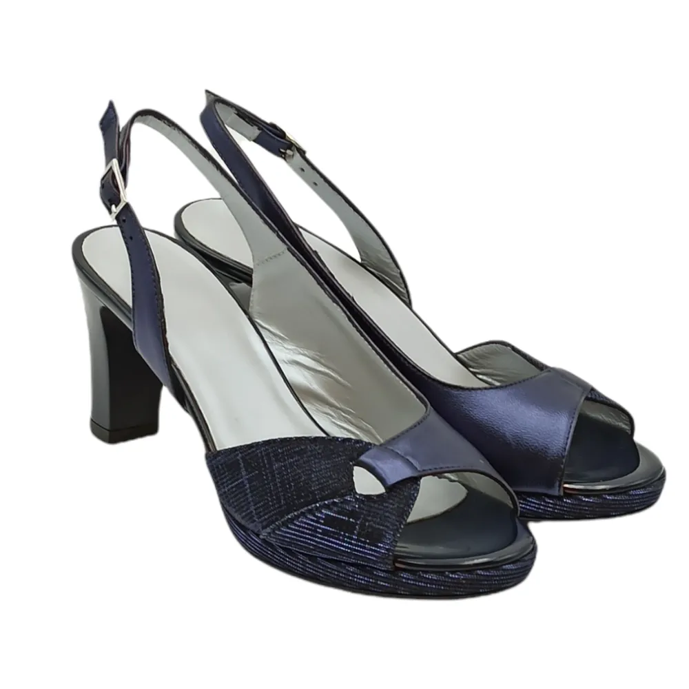Sandalo tacco alto donna King E22151 LAMY BLU GALSSIA BLU