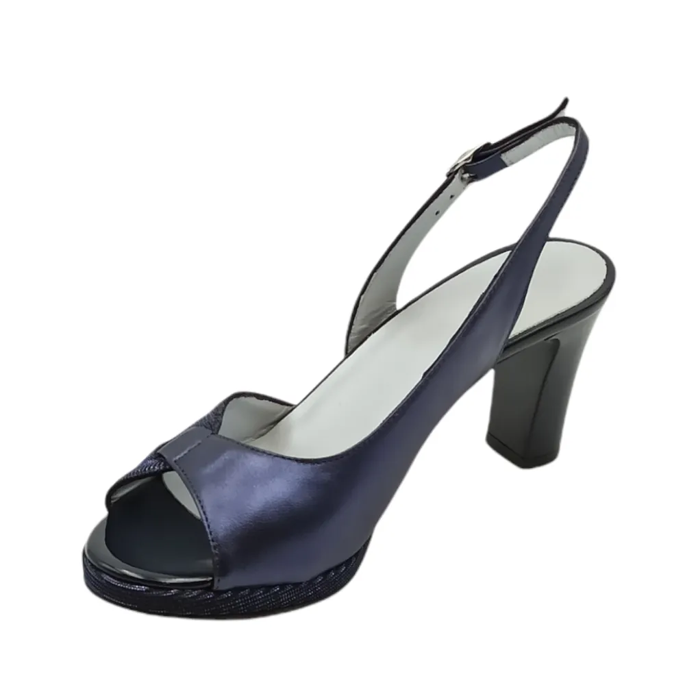 Sandalo tacco alto donna King E22151 LAMY BLU GALSSIA BLU