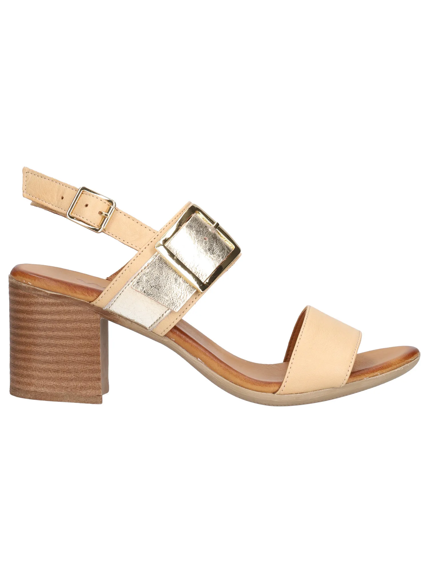 Sandalo tacco largo Melluso Walk da donna beige