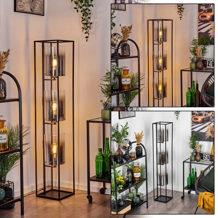 Sarniguet Lampada da terra Nero, 3-Luci