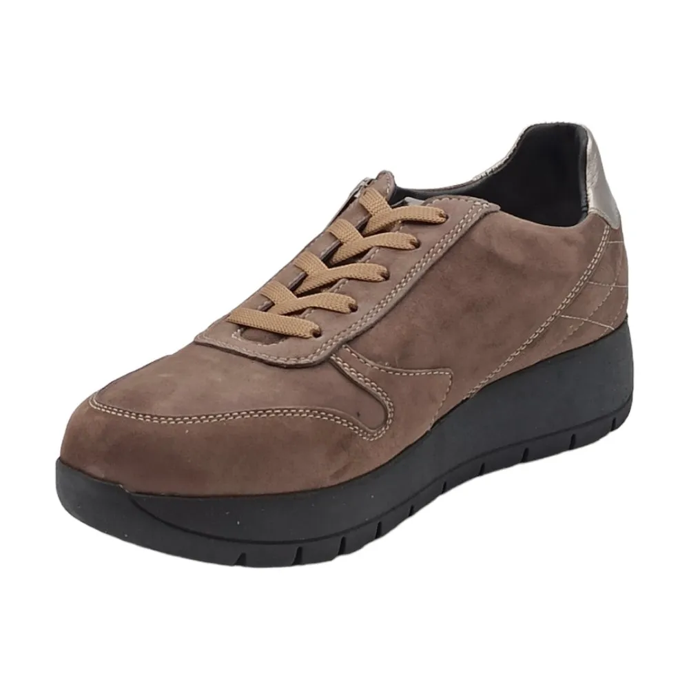 Scarpa sportiva in camoscio Grunland SC5419 K8TANI TAUPE