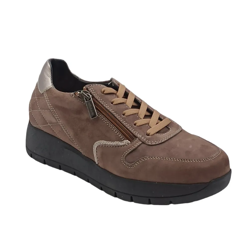 Scarpa sportiva in camoscio Grunland SC5419 K8TANI TAUPE
