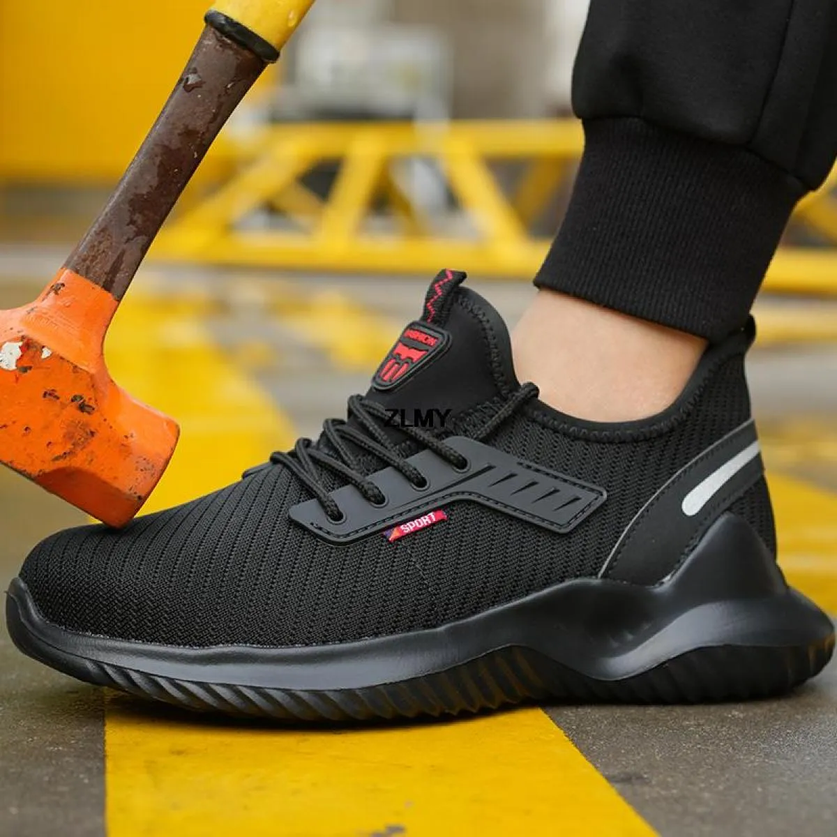 Scarpe antinfortunistiche da uomo leggere Sneaker con punta in acciaio Scarpe da lavoro sportive Stivali antinfortunistici trasp