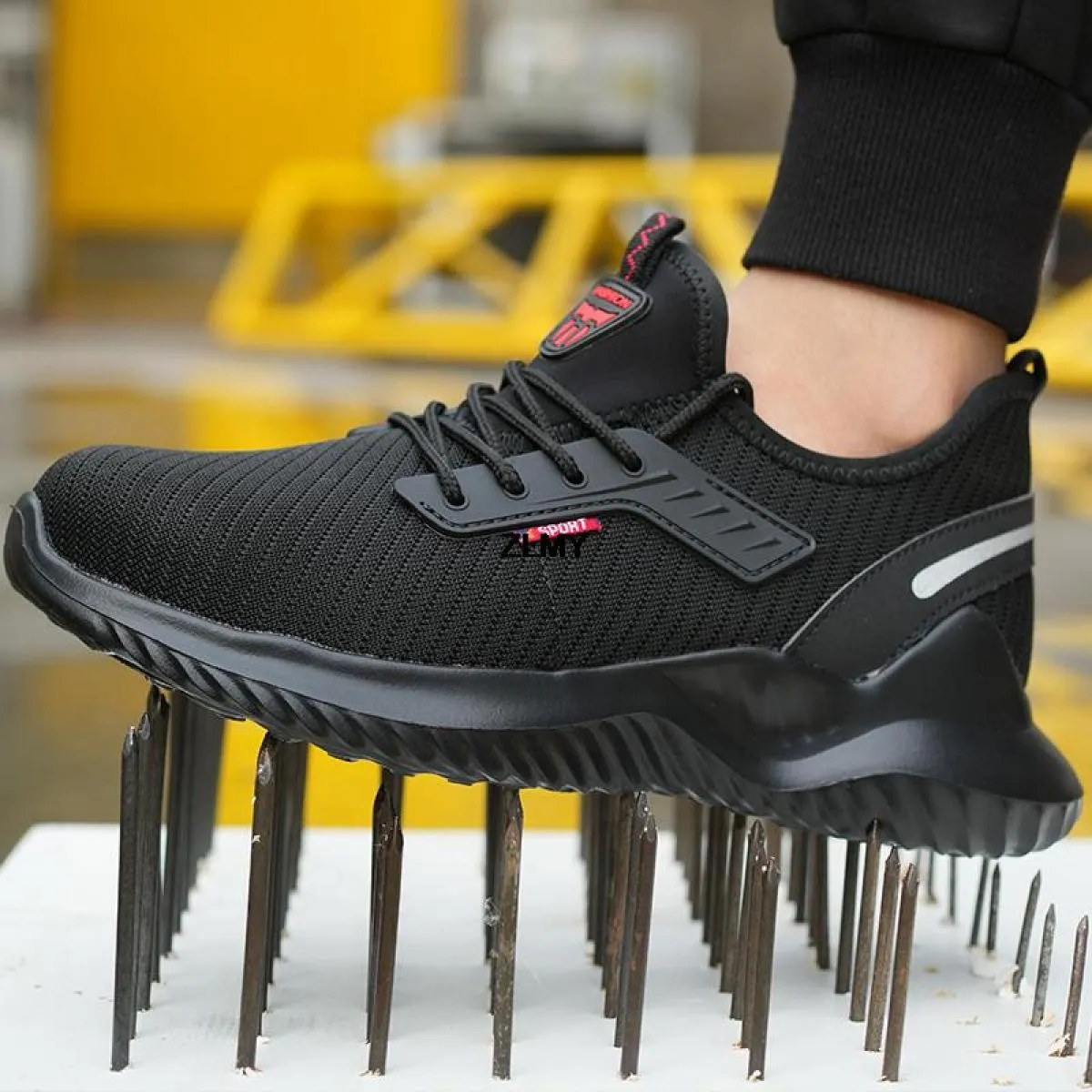 Scarpe antinfortunistiche da uomo leggere Sneaker con punta in acciaio Scarpe da lavoro sportive Stivali antinfortunistici trasp