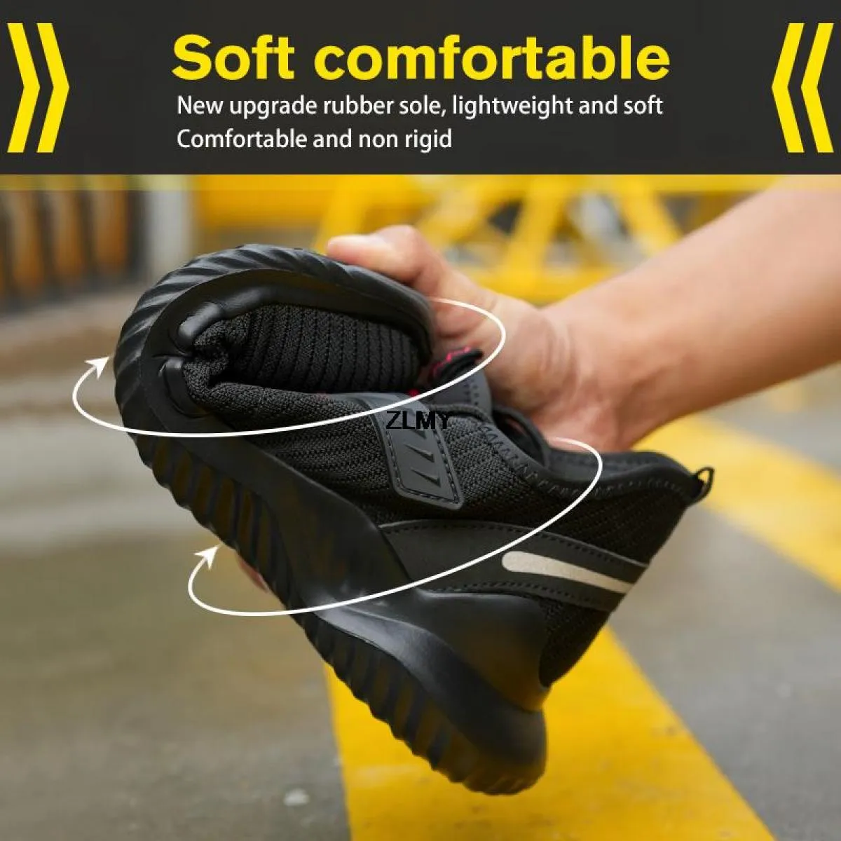 Scarpe antinfortunistiche da uomo leggere Sneaker con punta in acciaio Scarpe da lavoro sportive Stivali antinfortunistici trasp