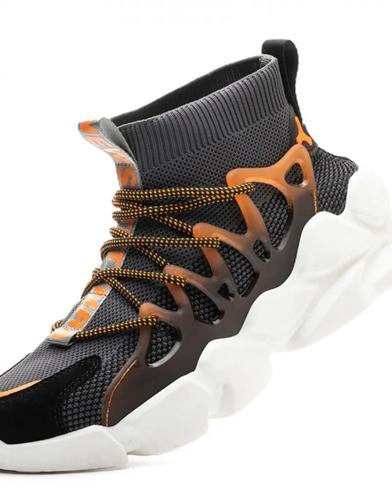 Scarpe antinfortunistiche da uomo traspiranti Punta in acciaio anti-penetrazione Stivali antinfortunistici leggeri per lo sport
