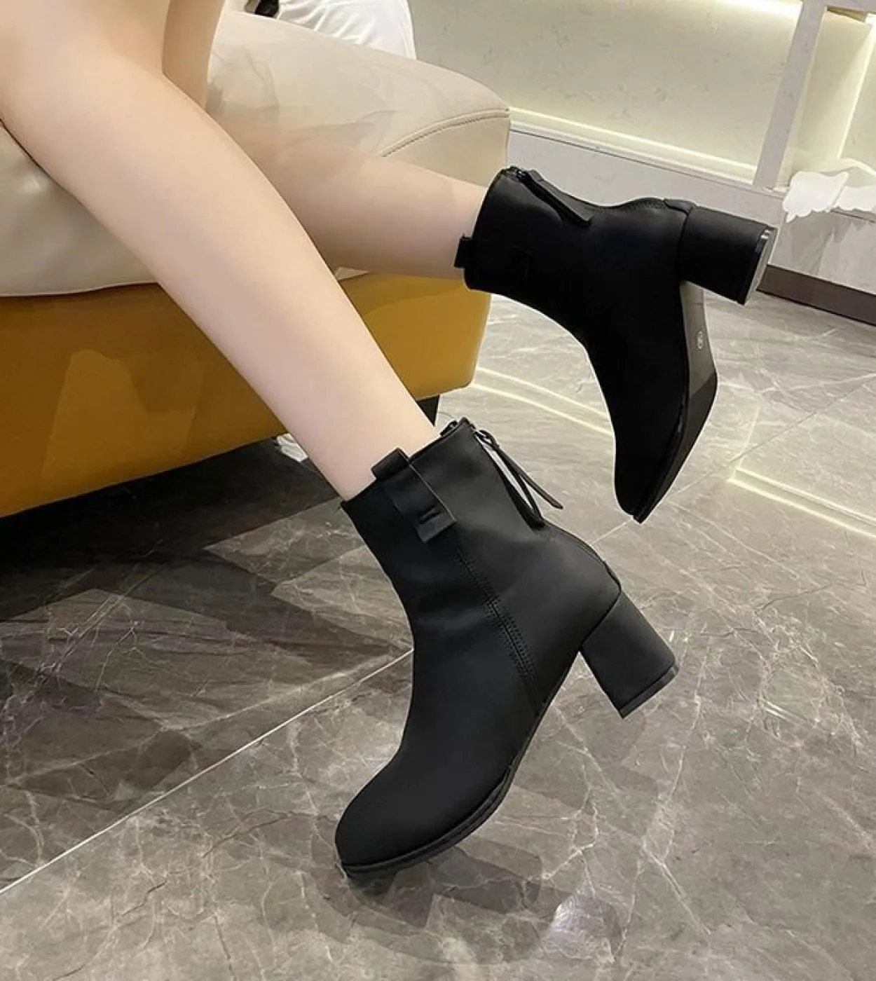 Scarpe autunnali per stivali da donna Ladies 2022 New High Heels Luxury Woman Boot Donna Winter Wedge Liquidazione Offerte Black