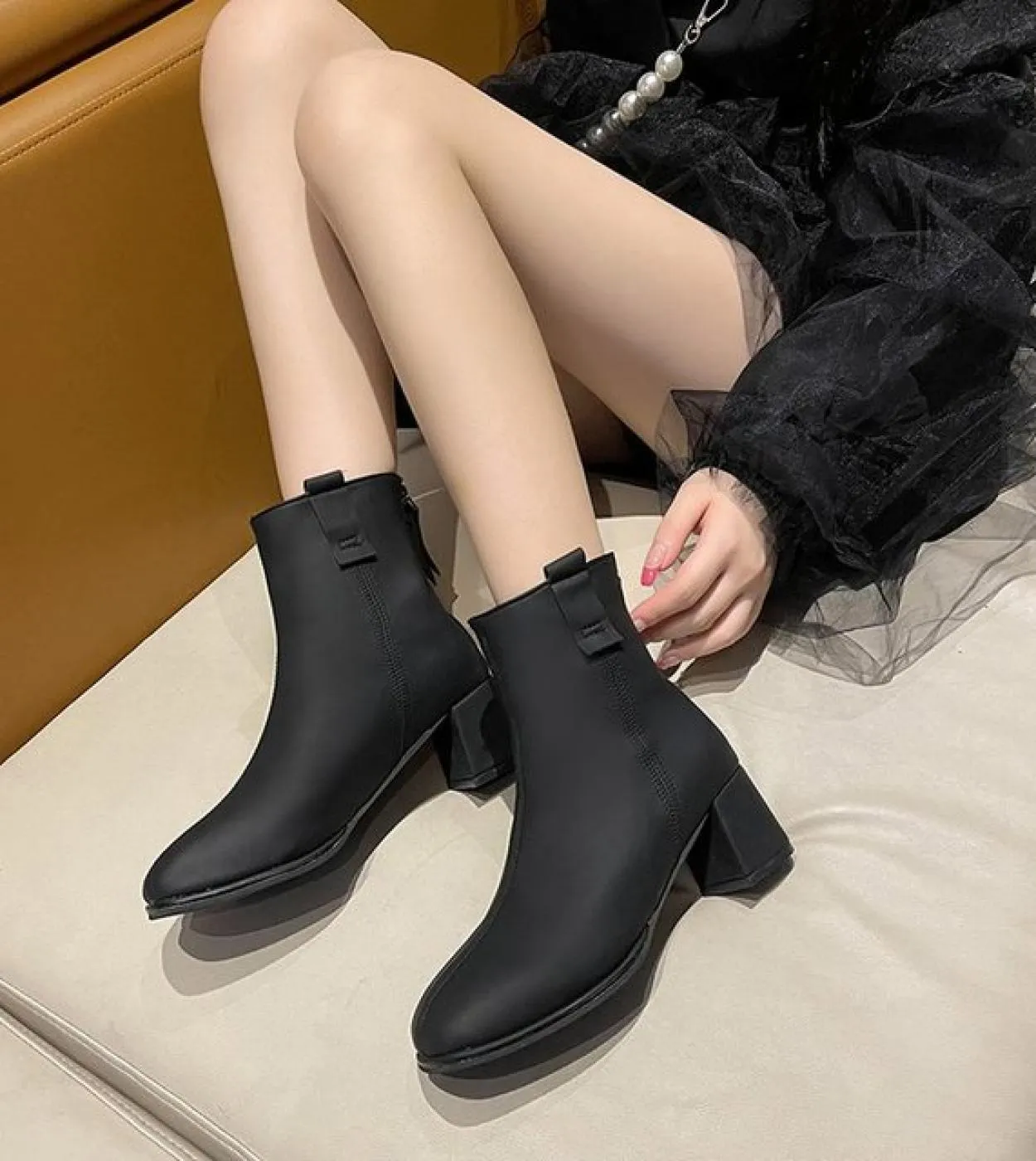 Scarpe autunnali per stivali da donna Ladies 2022 New High Heels Luxury Woman Boot Donna Winter Wedge Liquidazione Offerte Black