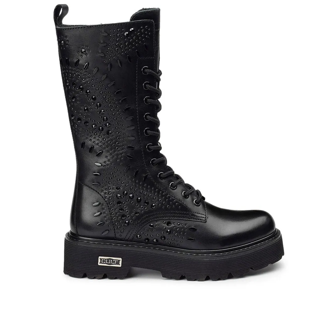Scarpe Donna CULT Slash 3915 Anfibi Alti in Pelle Nera