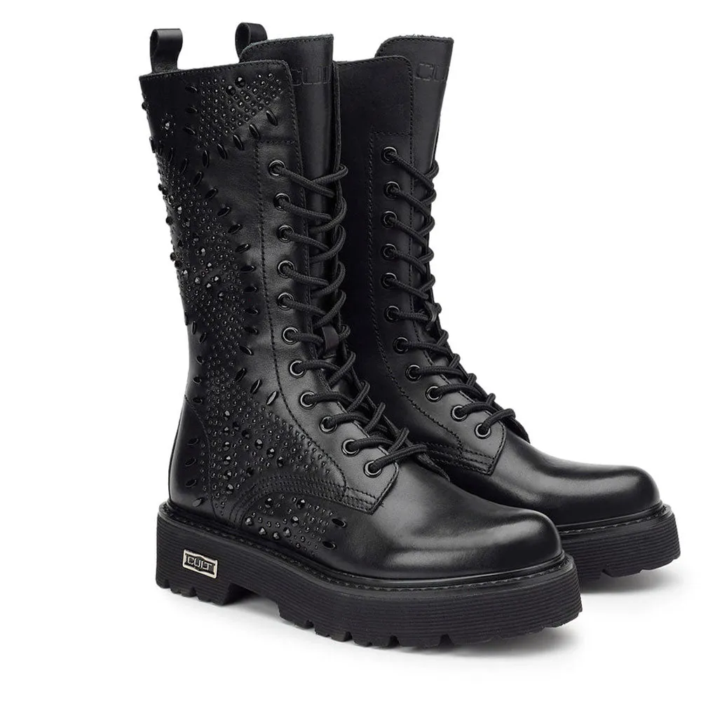 Scarpe Donna CULT Slash 3915 Anfibi Alti in Pelle Nera