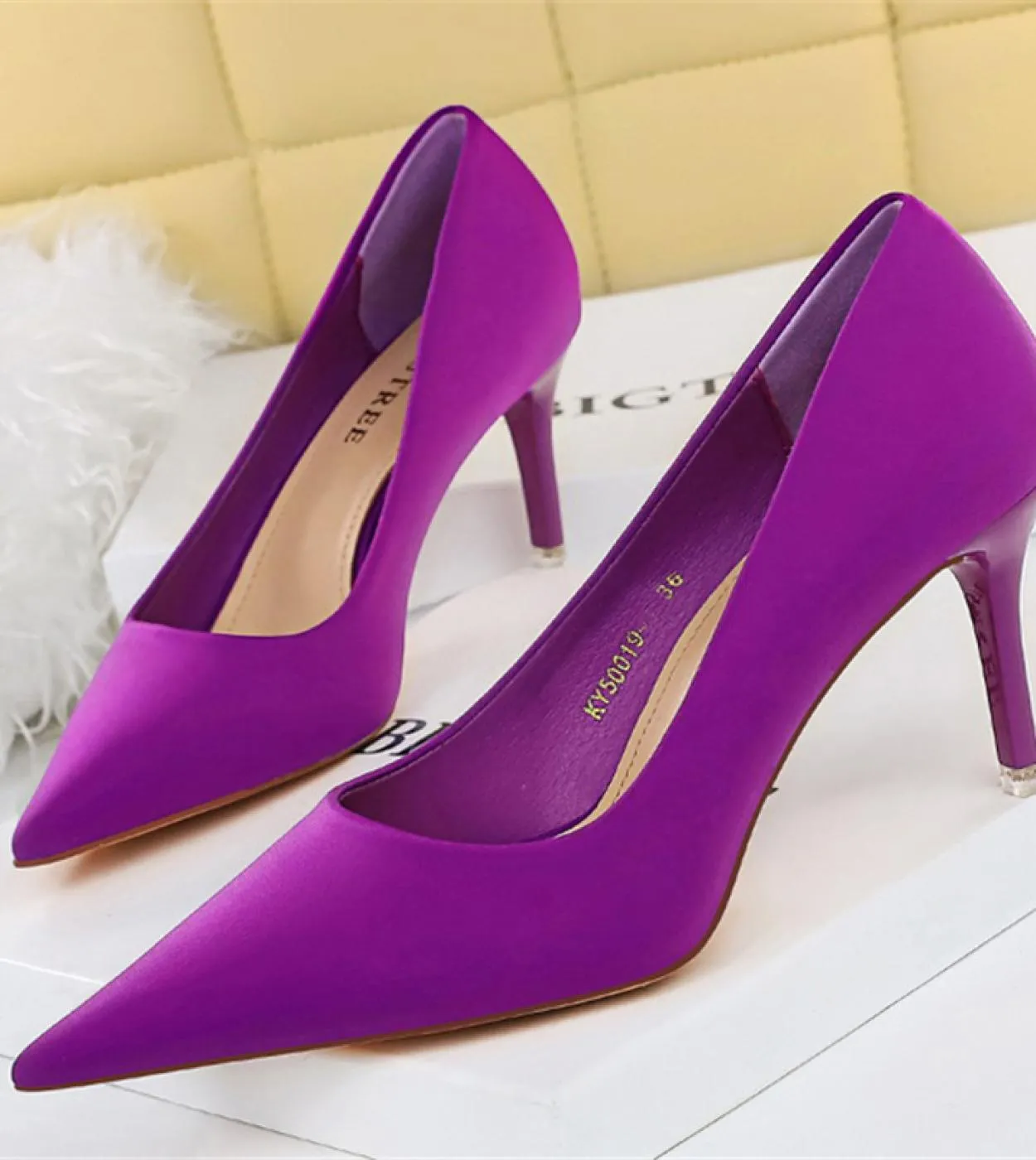 Scarpe Tacco Basso Viola Scarpa Sposa Donna Tacco Matrimonio Viola 2023 Donna Elegante