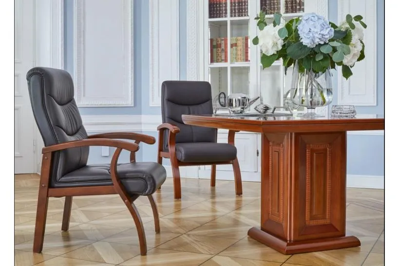 Sedia da conferenza Comforte in pelle Marrone