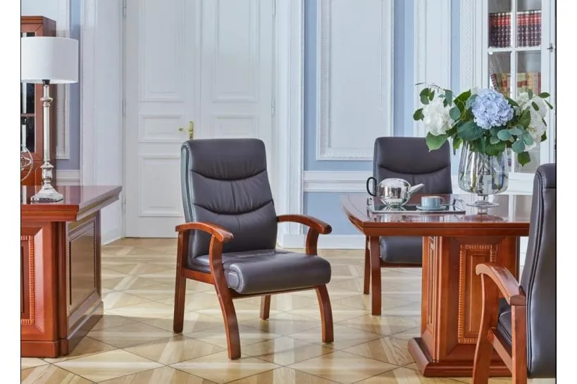 Sedia da conferenza Comforte in pelle Marrone
