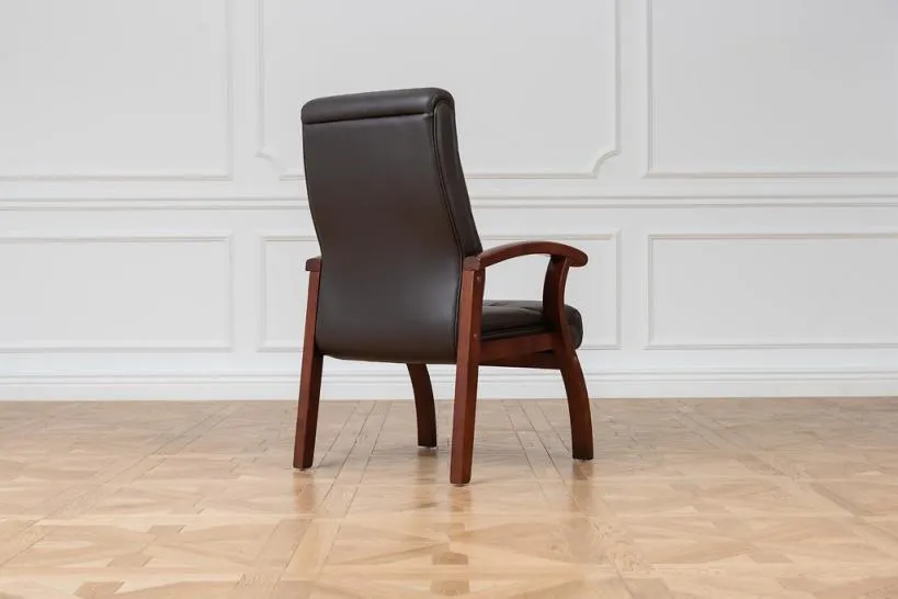 Sedia da conferenza Comforte in pelle Marrone