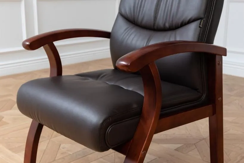 Sedia da conferenza Comforte in pelle Marrone