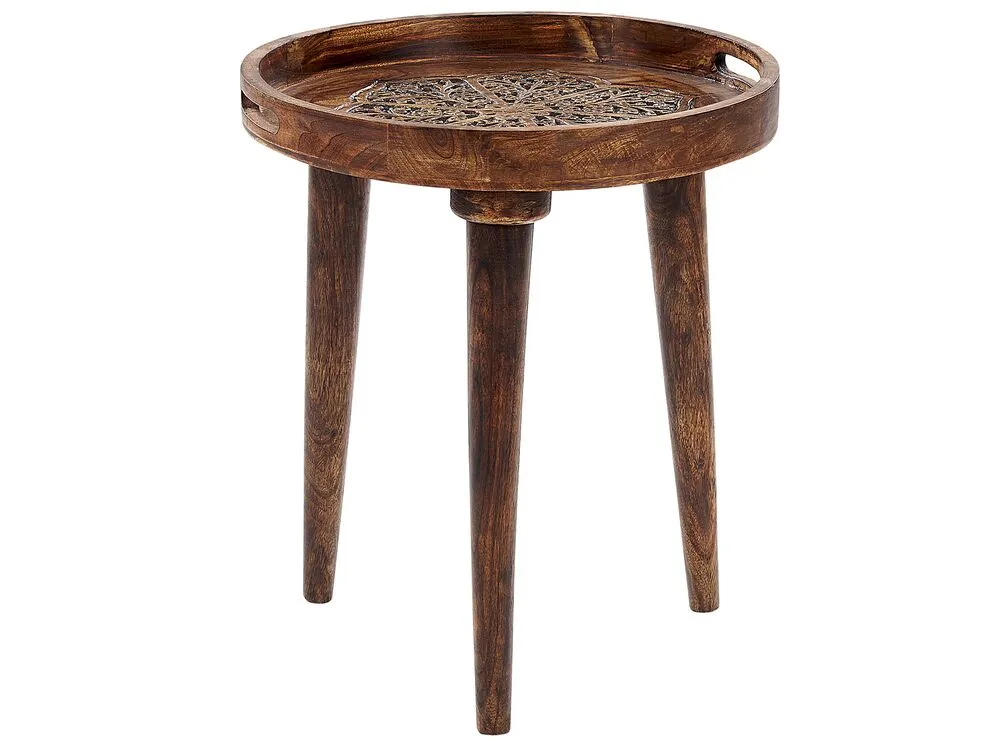 Set di 2 tavolini legno di mango marrone scuro ASTAI