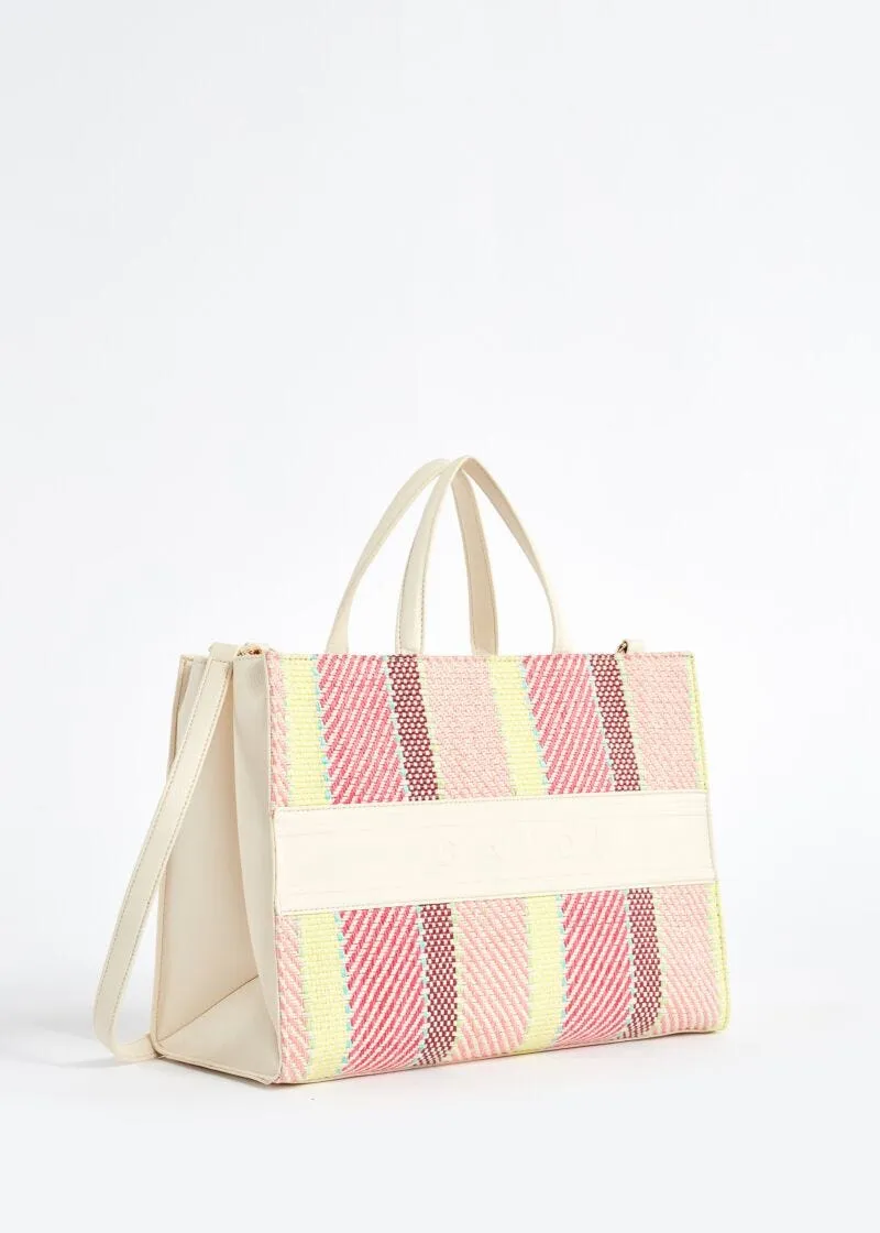 Shopping bag in rafia e similpelle