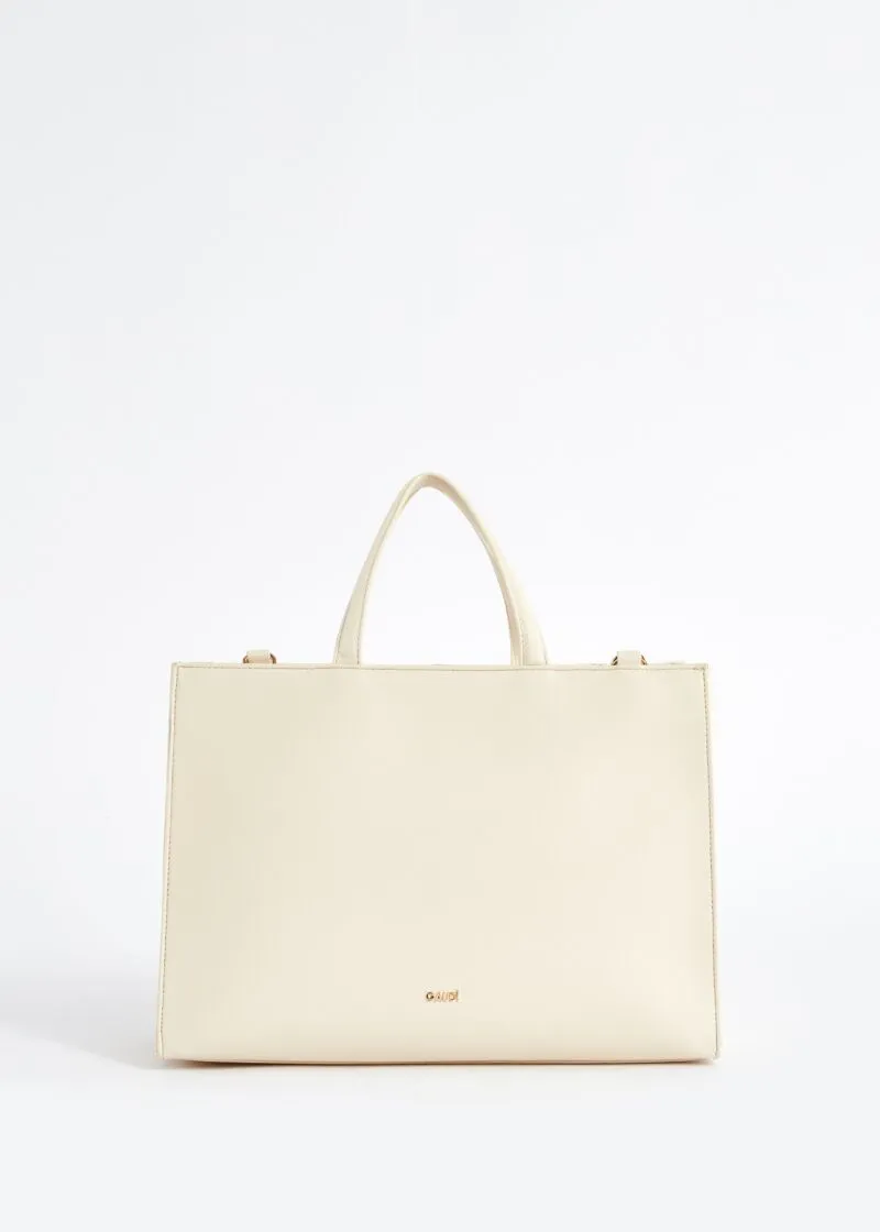 Shopping bag in rafia e similpelle