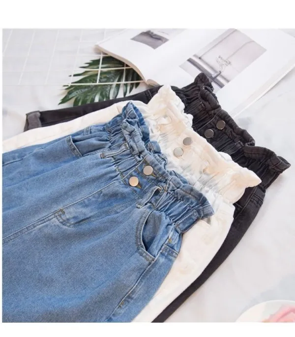 Shorts in denim caramella elastico