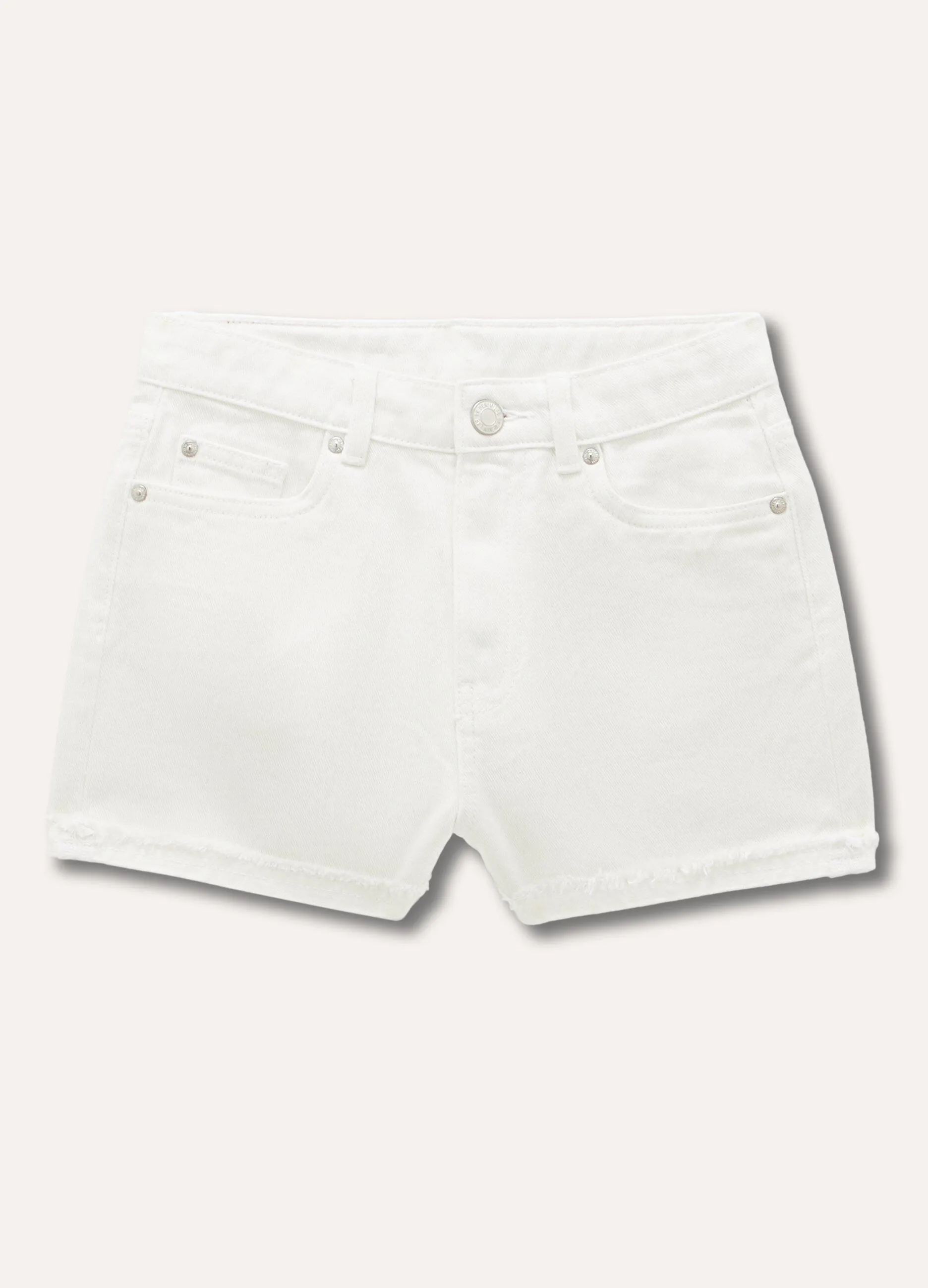 Shorts in denim di puro cotone ragazza