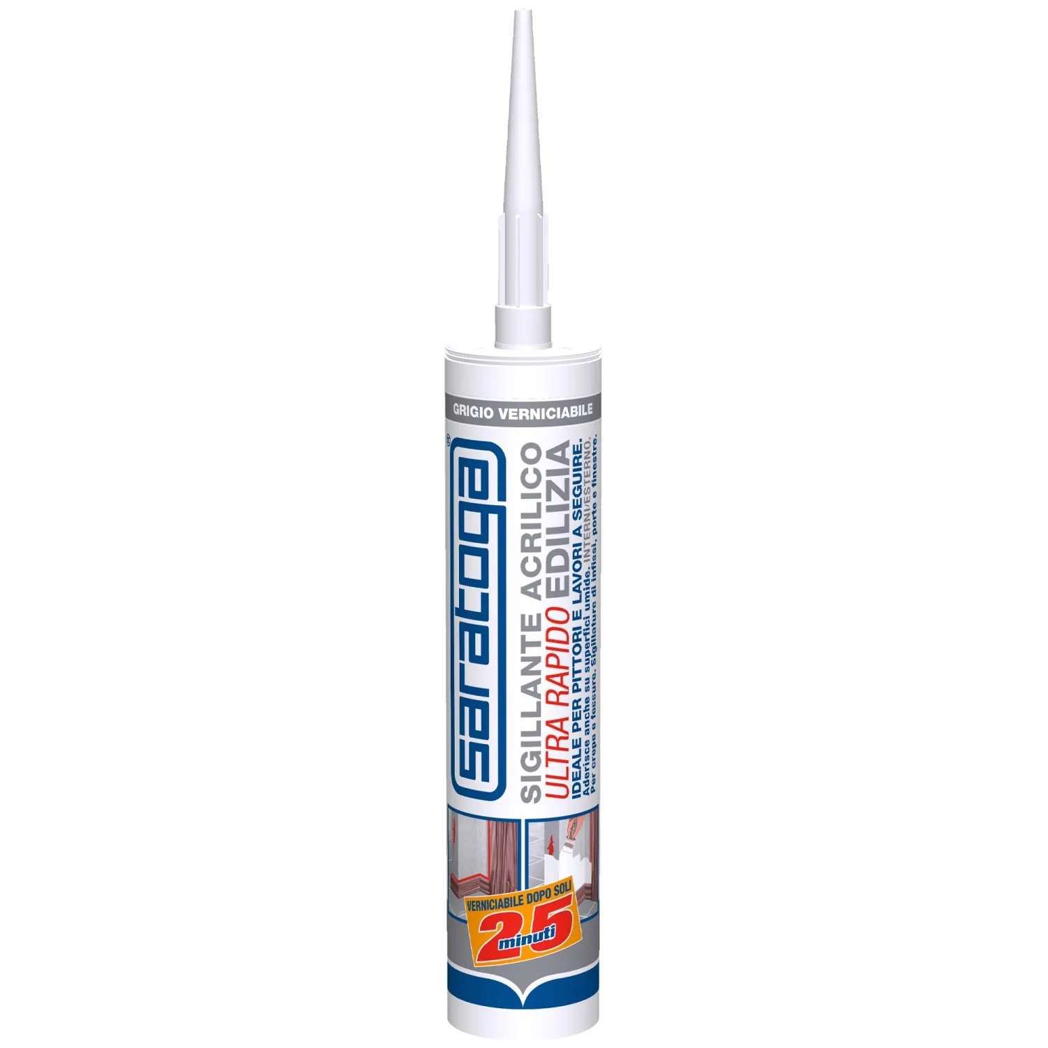 Sigillante Acrilico Saratoga 25 minuti grigio 300 ml