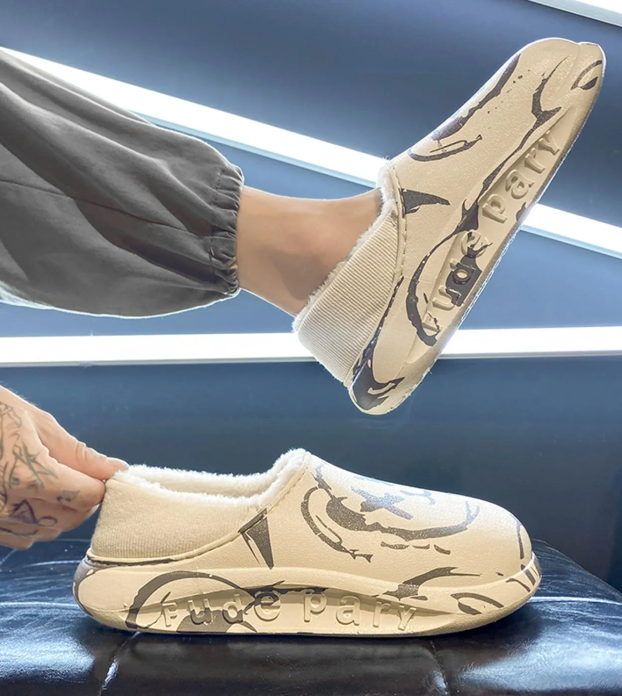 Slippers Winter Men  Plush Shoes Boots  New Warm Winter  Plush Sneakers  Plush Slippers  Mens Slippers