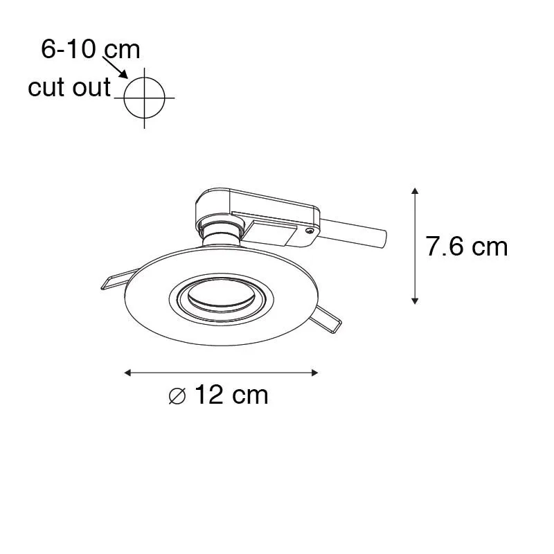 Smart inbouwspot wit incl. Wifi GU10 50mm - Buco