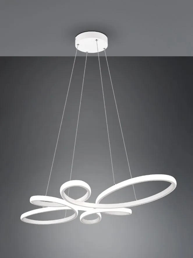 Sospensione Bianca Fly Design Moderno Led 4000k Switch Dimmer Trio Lighting