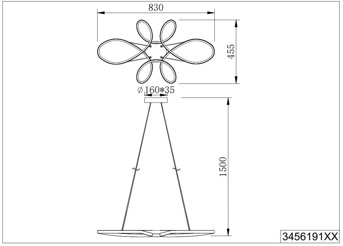 Sospensione Bianca Fly Design Moderno Led 4000k Switch Dimmer Trio Lighting