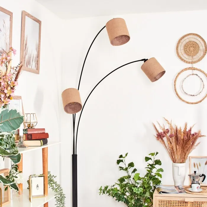 Soungou Lampada da terra Nero, Bianco, 3-Luci