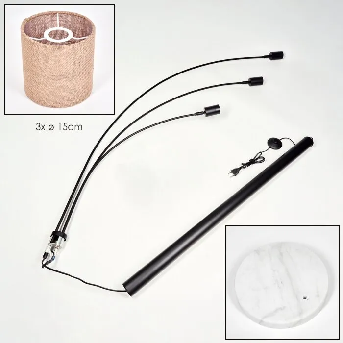 Soungou Lampada da terra Nero, Bianco, 3-Luci
