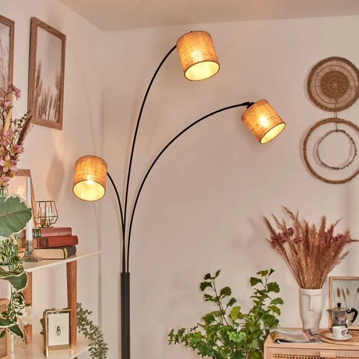 Soungou Lampada da terra Nero, Bianco, 3-Luci