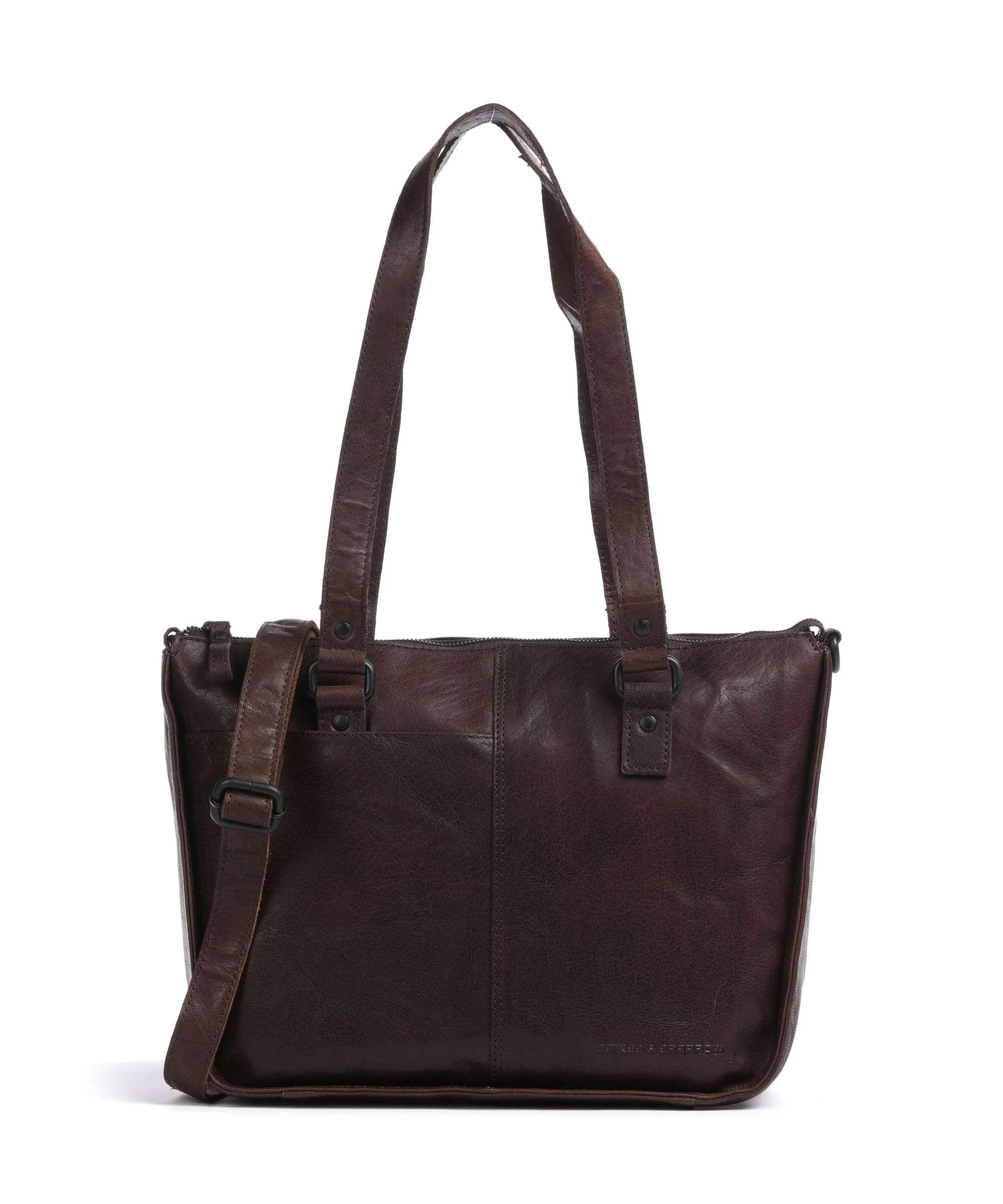  Spikes & Sparrow Bronco Danah Borsa shopper 12″ pelle granulata marrone scuro  