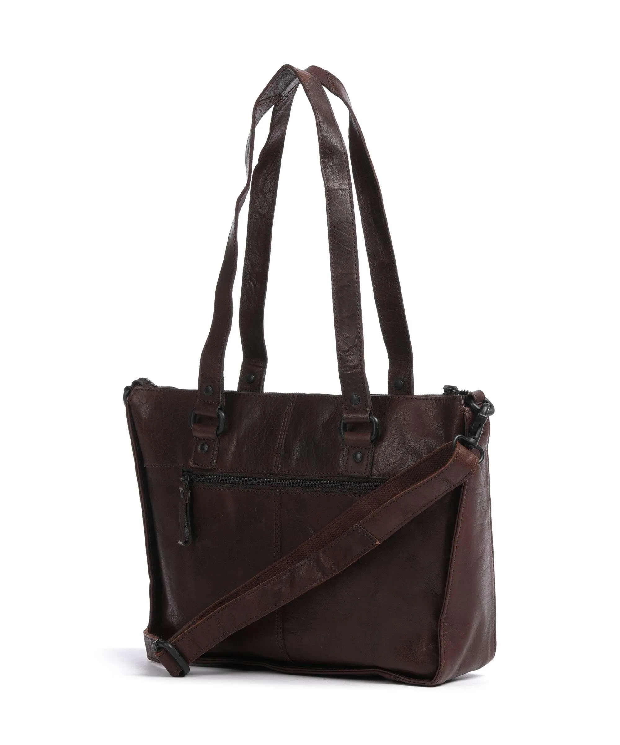  Spikes & Sparrow Bronco Danah Borsa shopper 12″ pelle granulata marrone scuro  