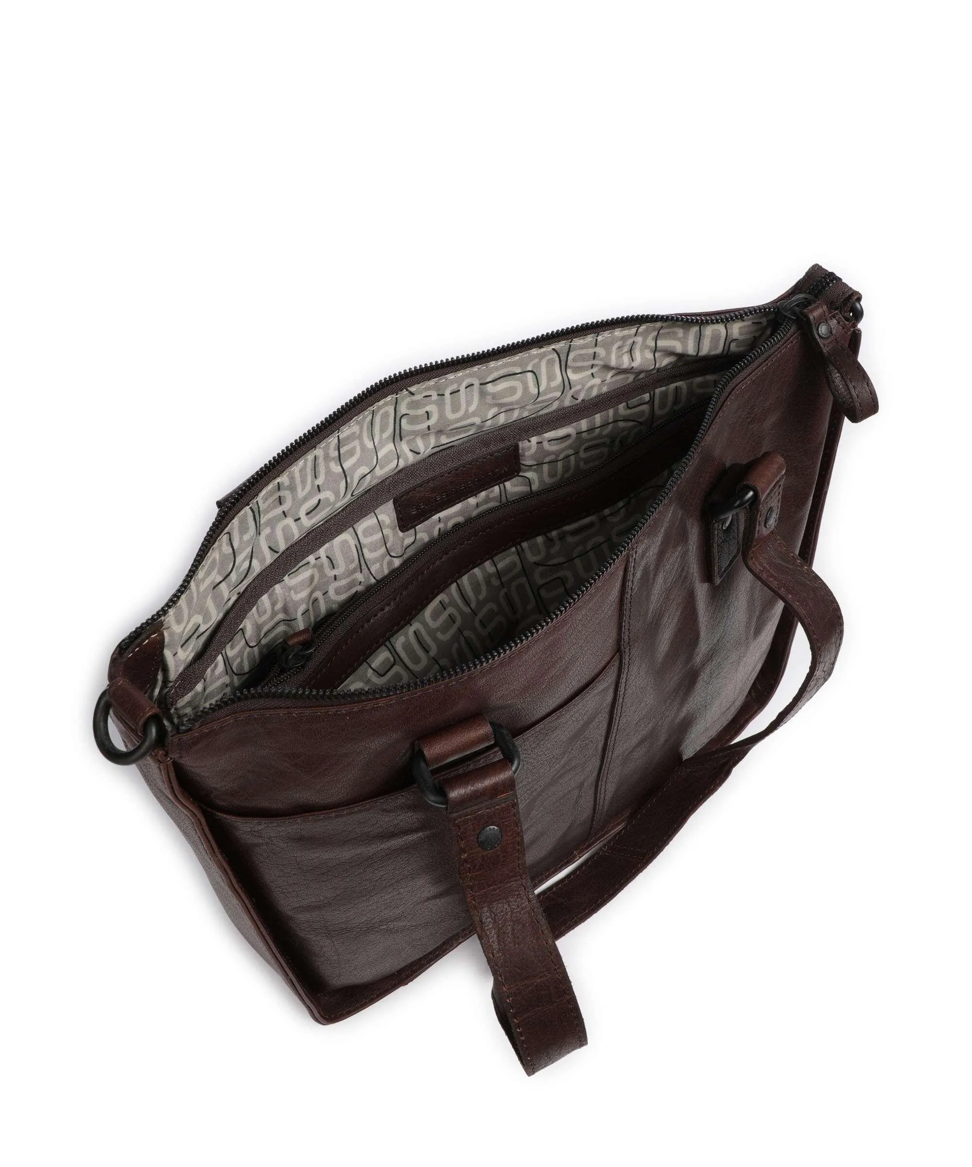  Spikes & Sparrow Bronco Danah Borsa shopper 12″ pelle granulata marrone scuro  