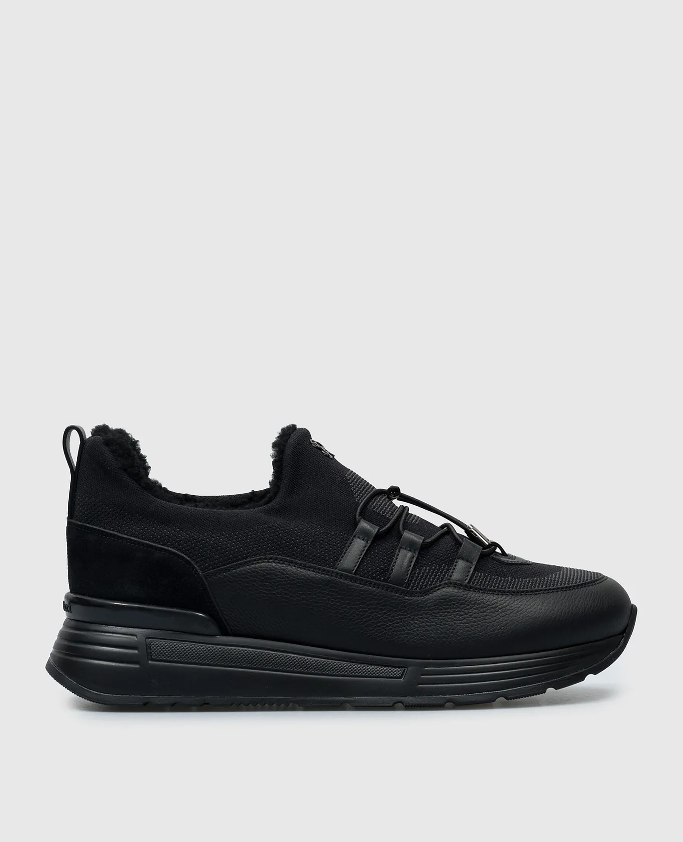 Stefano Ricci Sneakers combinate nere su pelliccia con logo UZ26EG2340TSDPMV