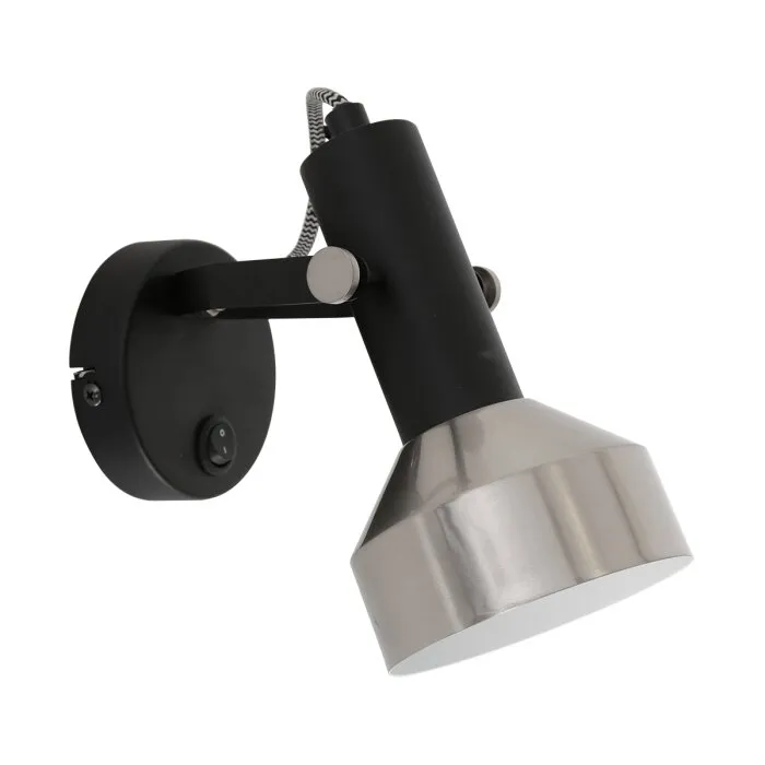 Steinhauer Acier Applique Nero, 1-Luce