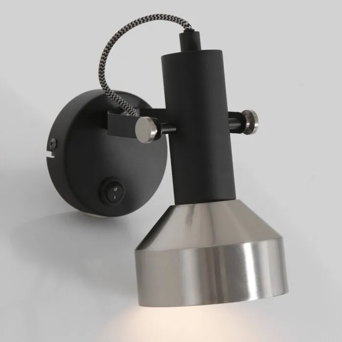 Steinhauer Acier Applique Nero, 1-Luce