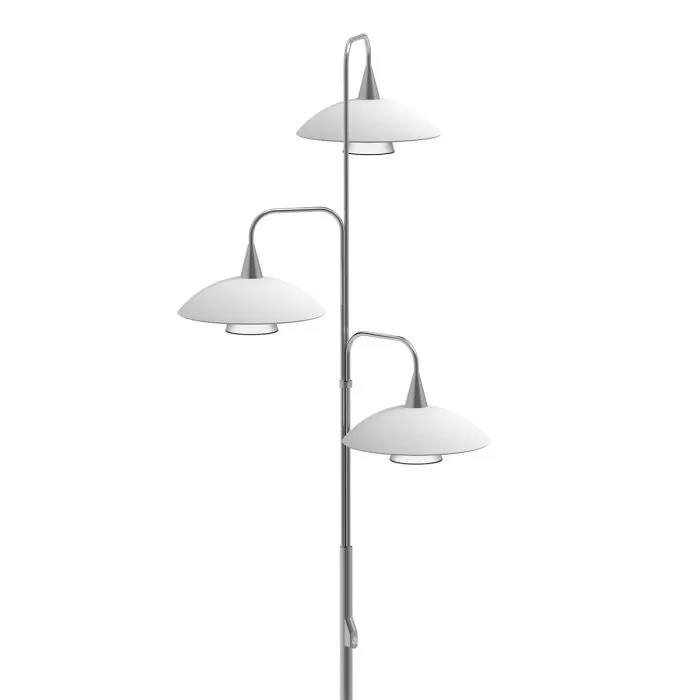 Steinhauer Tallerken Lampada da terra LED Acciaio inox, Bianco, 3-Luci