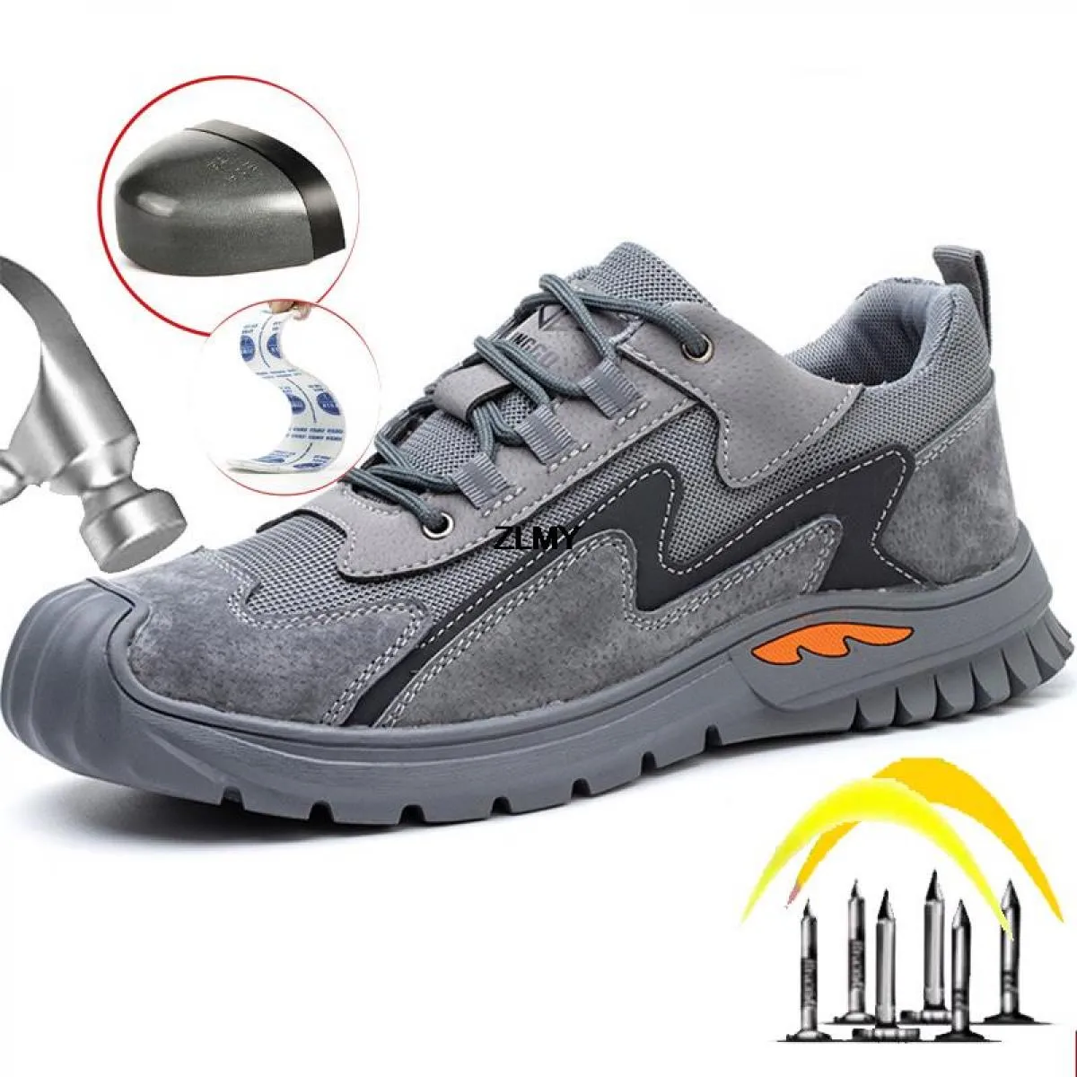 Stivali antinfortunistici da lavoro indistruttibili Scarpe antinfortunistiche con punta in acciaio Nuove scarpe da lavoro a prov
