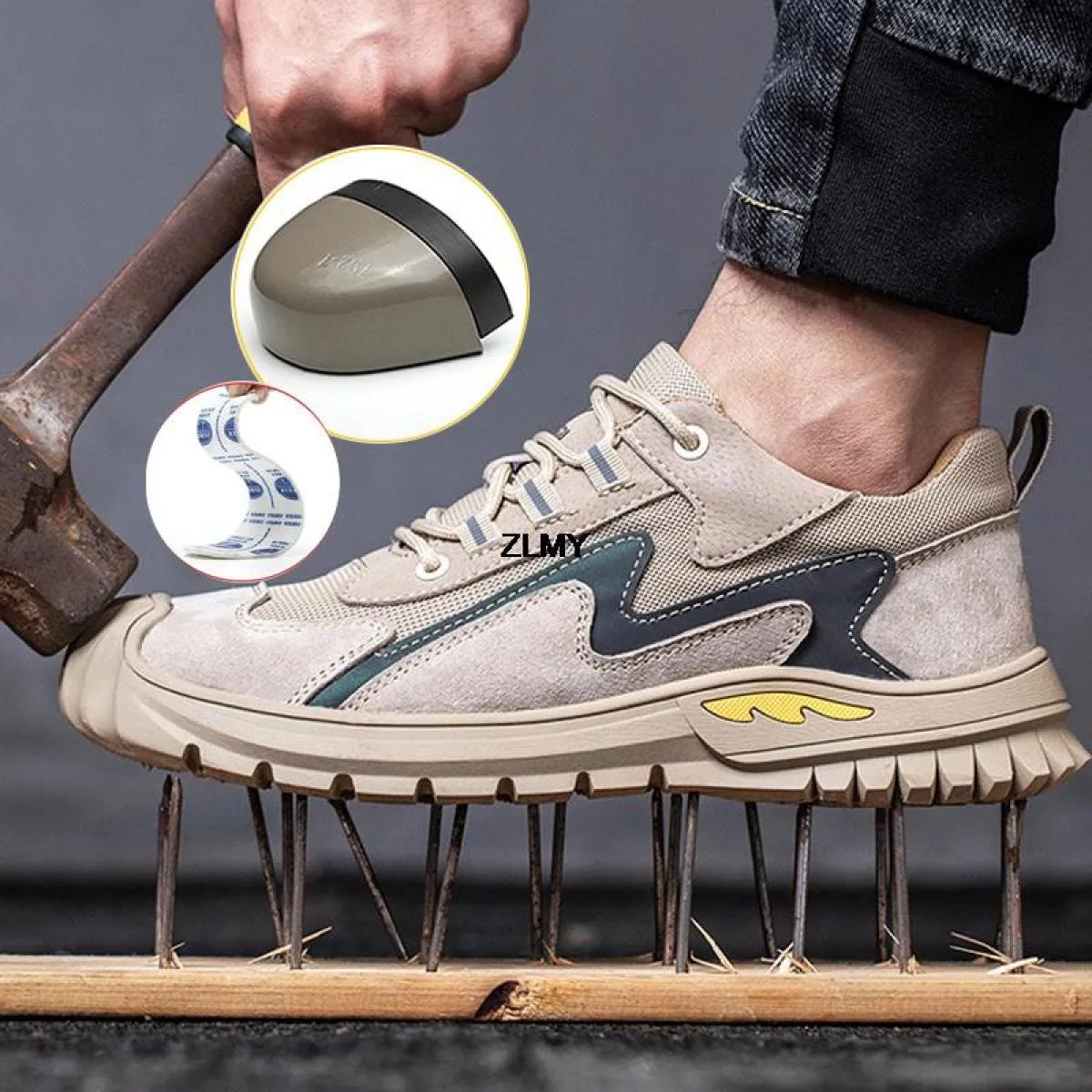 Stivali antinfortunistici da lavoro indistruttibili Scarpe antinfortunistiche con punta in acciaio Nuove scarpe da lavoro a prov