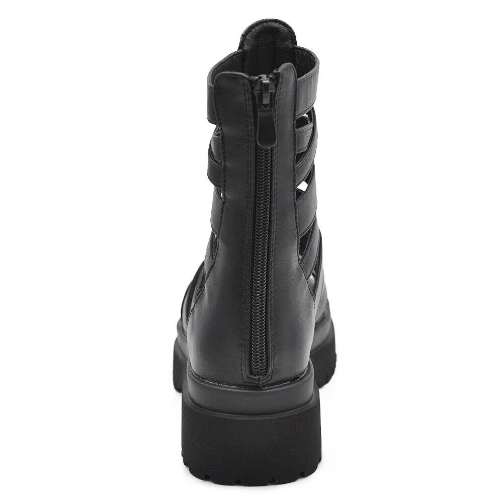 Stivali Estivi Scarpe Sandali Gladiatore Da Donna Con Platform S674-1 nero