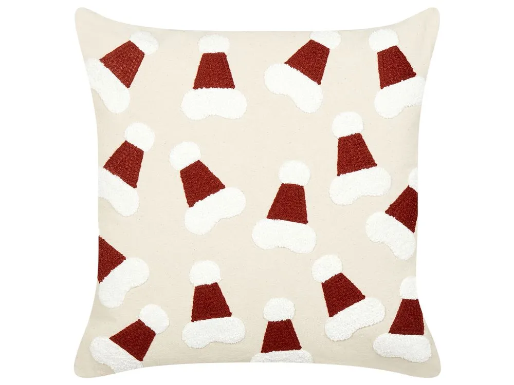SUGARPLUM Set di 2 cuscini Modello natalizio Beige chiaro 45 x 45 cm Cotone
