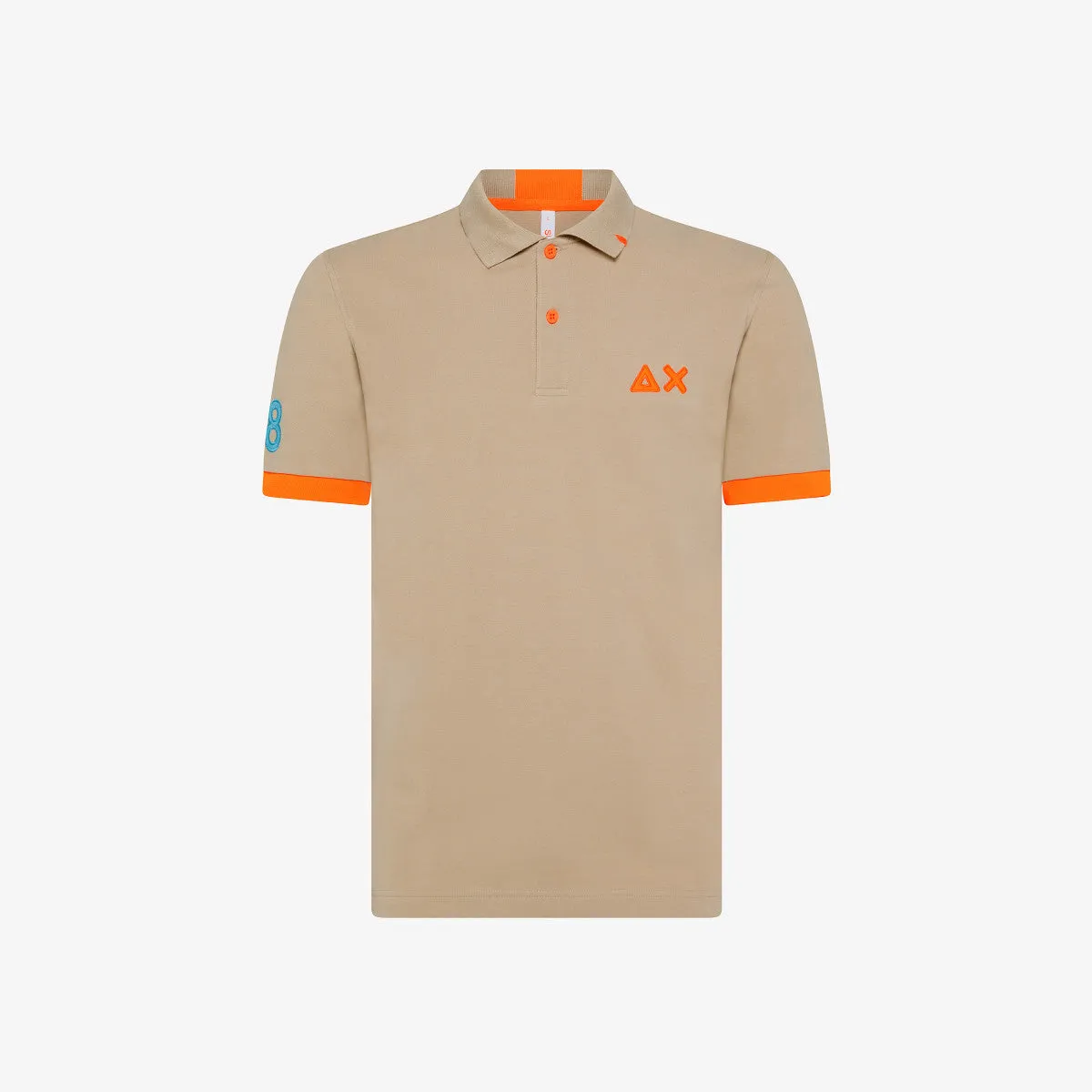 Sun 68 Polo with Large Logo / Beige
