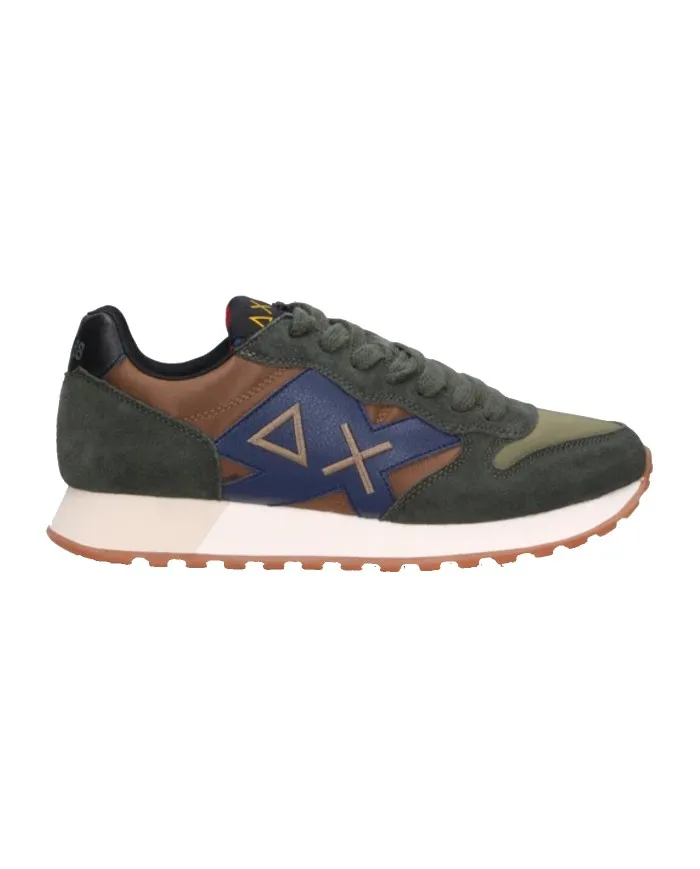 SUN68 Sneakers Uomo Z42114 Jaki Bicolor A-EE Scarpe Pelle Scamosciata 9374 VOLPE/MILITARE scuro