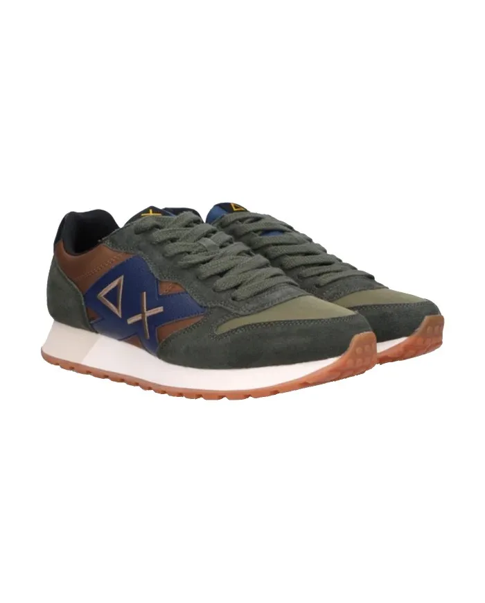 SUN68 Sneakers Uomo Z42114 Jaki Bicolor A-EE Scarpe Pelle Scamosciata 9374 VOLPE/MILITARE scuro