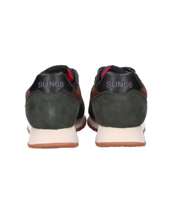 SUN68 Sneakers Uomo Z42114 Jaki Bicolor A-EE Scarpe Pelle Scamosciata 9374 VOLPE/MILITARE scuro