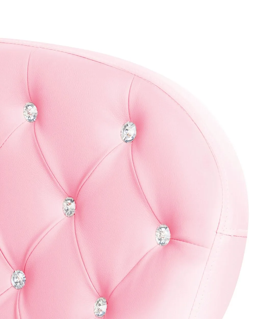 Swivel Faux Leather Office Chair Pink with Crystals PRINCESS